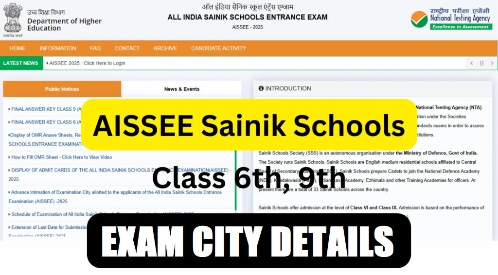 NTA AISSEE 2026 Sainik School Exam